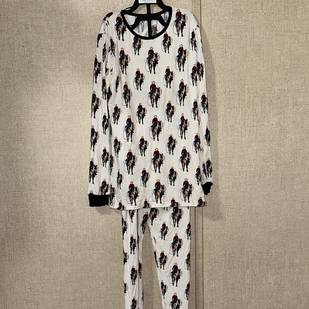 Kids Pajamas with cowboy print size 7-8 bamboo